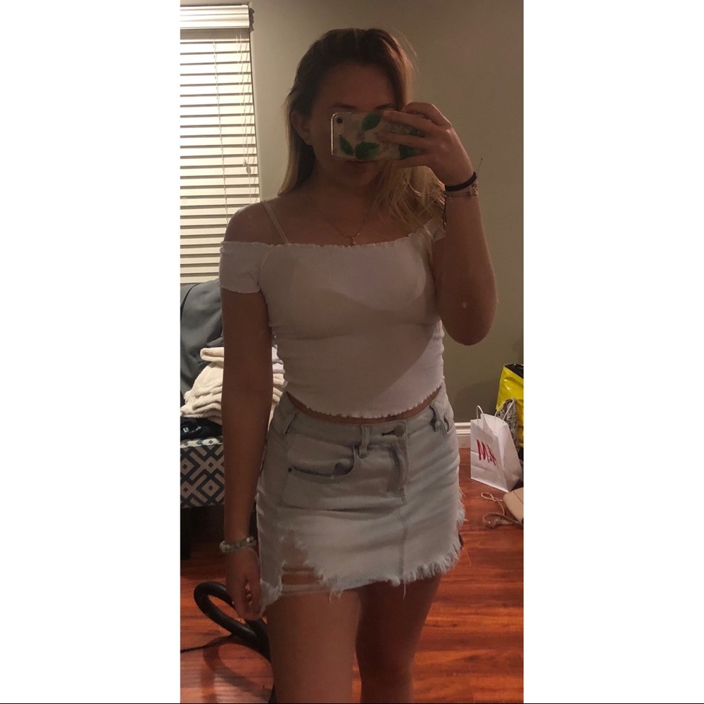 Ribbed Off Shoulder Top